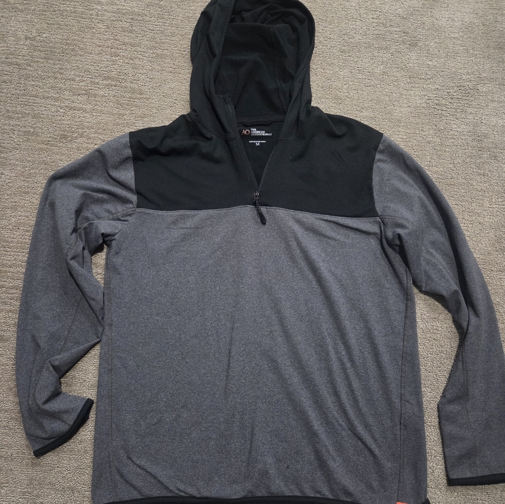 Black and Gray Hooded Pullover